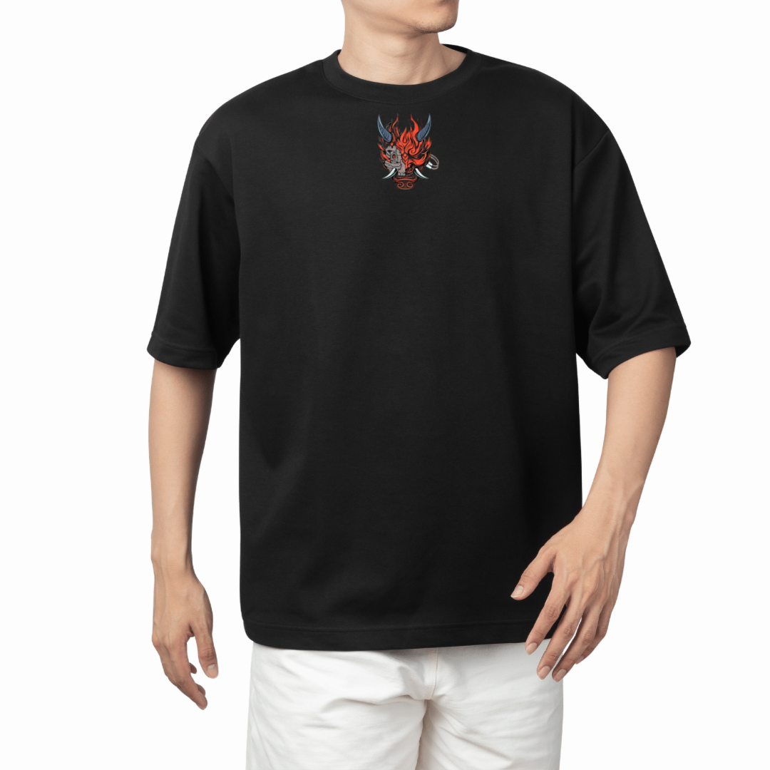 Oni Warrior Acid Wash Oversized T-Shirt