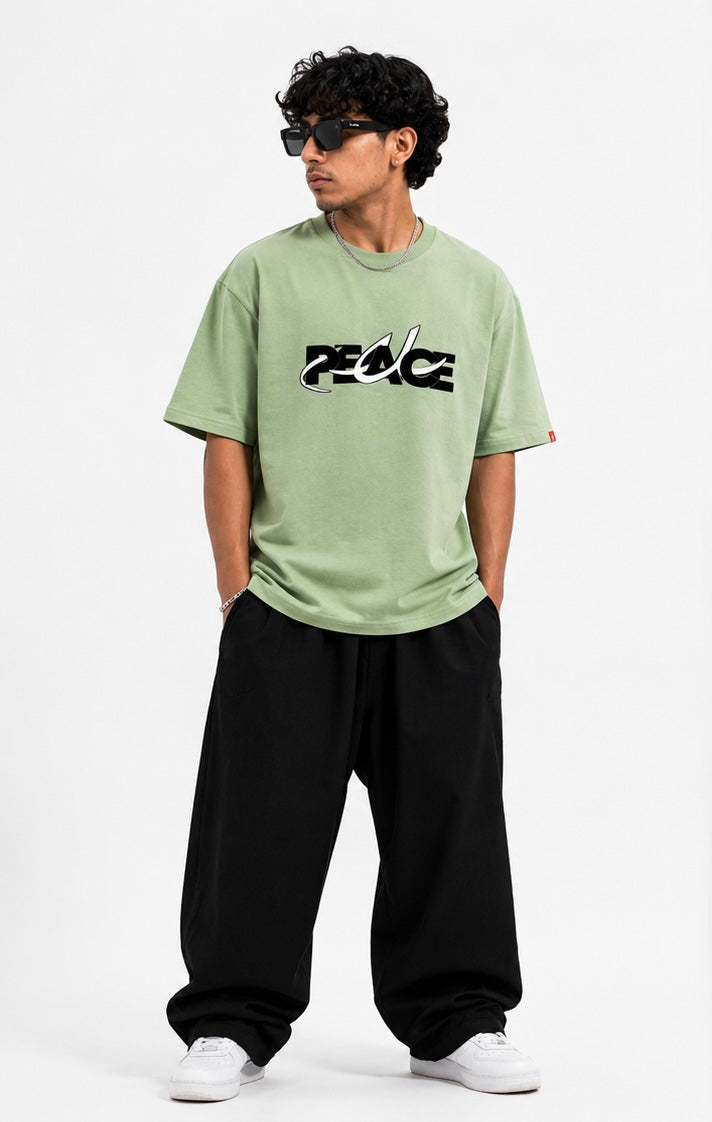 PEACE Oversized T-Shirt — Sage Green