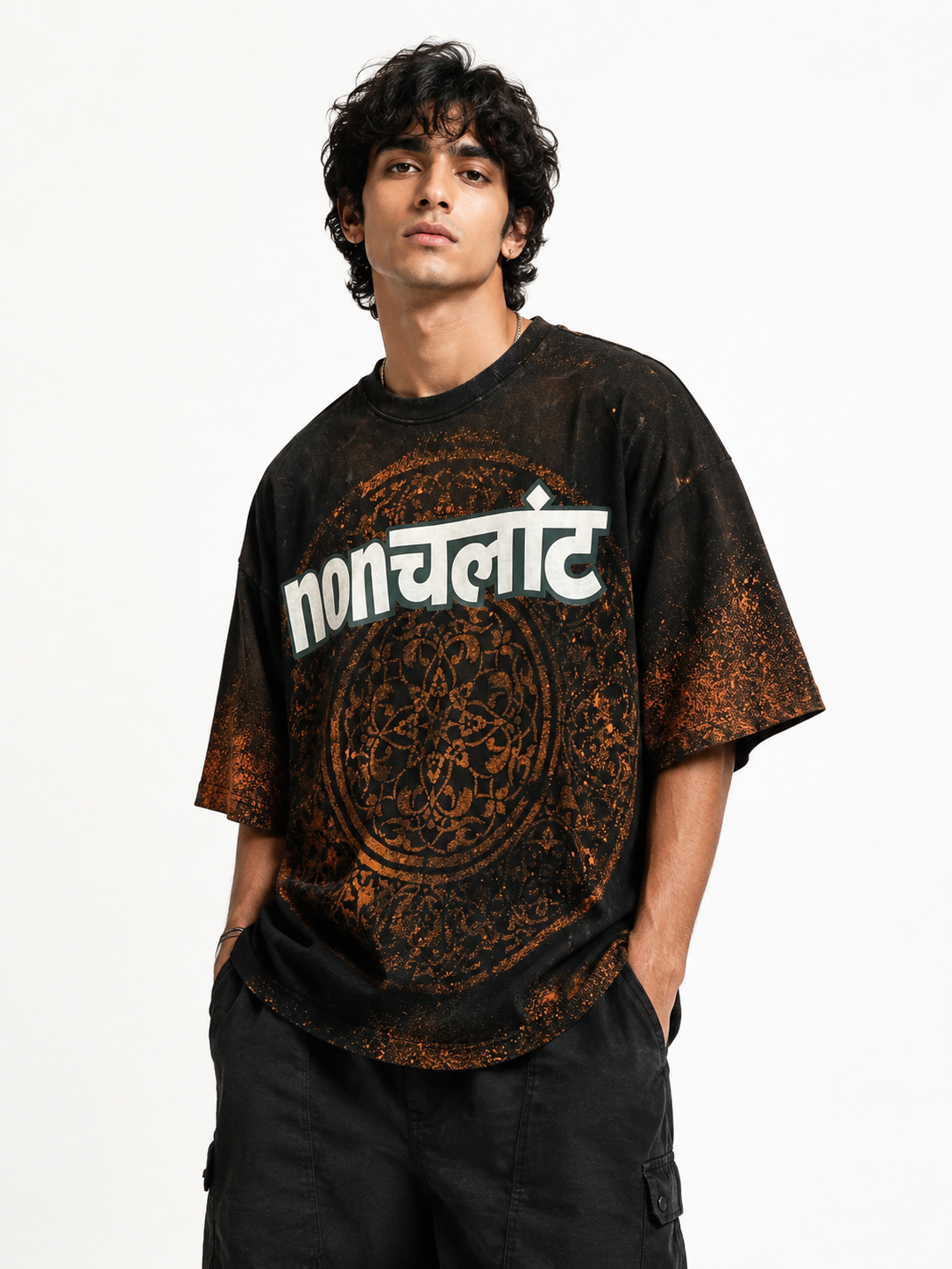 Nonचलाँट Acid Wash Oversized T-Shirt