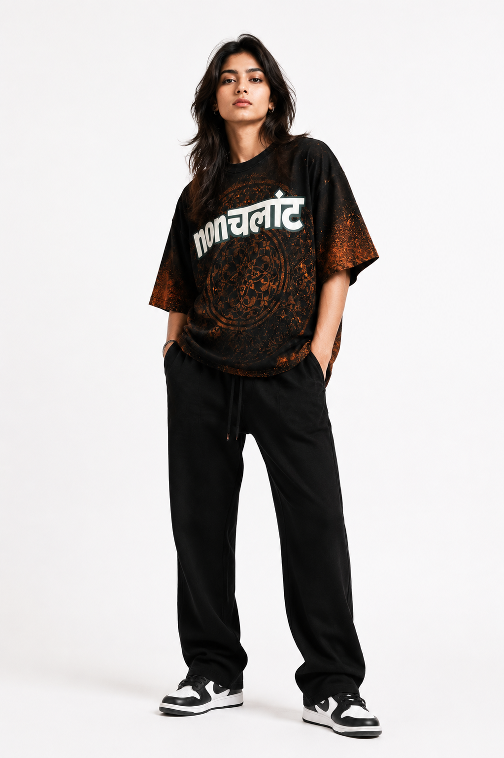 Nonचलाँट Acid Wash Oversized T-Shirt